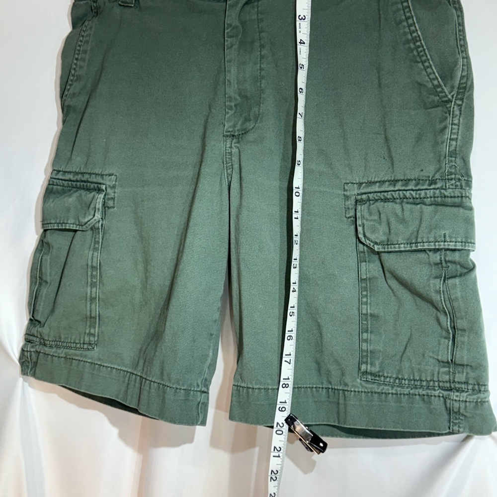 MERONA Army Green Khaki Cargo Shorts 100% Cotton Size 34” Waist - Picture 2 of 10